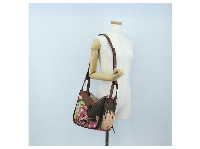 LOEWE x Studio Ghibli Spirited Away Hammock Small Bag Canvas Brown Auth 167469SM Marrone - vista 27