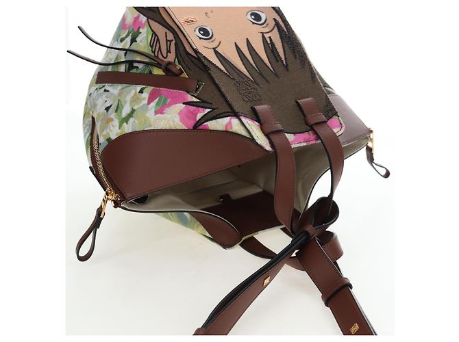 LOEWE x Studio Ghibli Spirited Away Hammock Small Bag Canvas Brown Auth 167469SM Marrone - vista 6