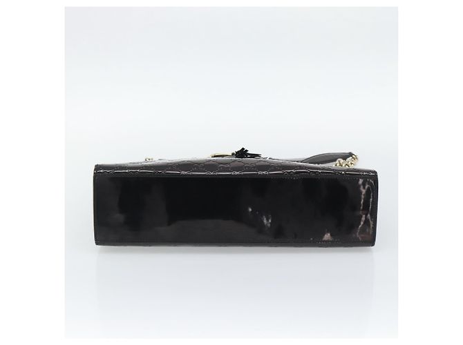 GUCCI GG Canvas Guccissima Horsebit Chain Patent leather 295403 Auth 196047A Nero D'oro - vista 5