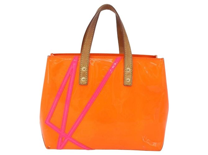 LOUIS VUITTON Monogram Vernis Fluo Reade PM Bolso de Mano Naranja M91905 Auth ka5686 - vista 2