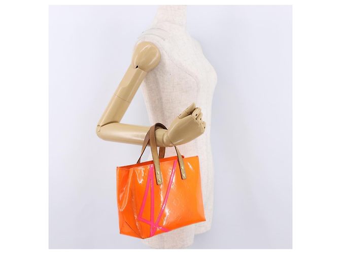 LOUIS VUITTON Monogram Vernis Fluo Reade PM Bolso de Mano Naranja M91905 Auth ka5686 - vista 22