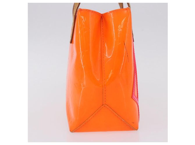 LOUIS VUITTON Monogram Vernis Fluo Reade PM Bolso de Mano Naranja M91905 Auth ka5686 - vista 4