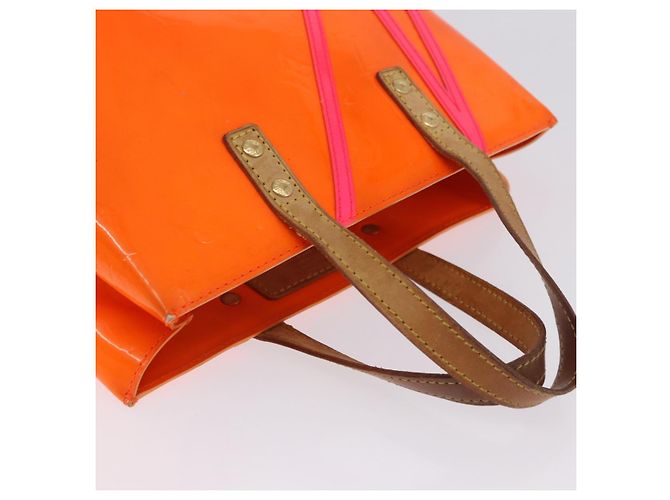 LOUIS VUITTON Monogram Vernis Fluo Reade PM Bolso de Mano Naranja M91905 Auth ka5686 - vista 7
