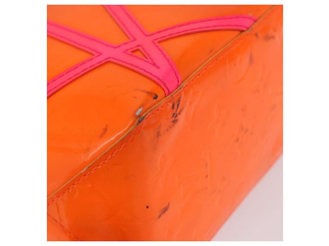 LOUIS VUITTON Monogram Vernis Fluo Reade PM Bolso de Mano Naranja M91905 Auth ka5686 - vista 9