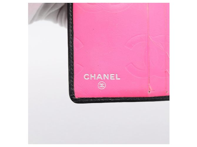 CHANEL Matelasse Cambon Line Bifold Wallet Leather Black Silver CC Auth 194479 - view 17