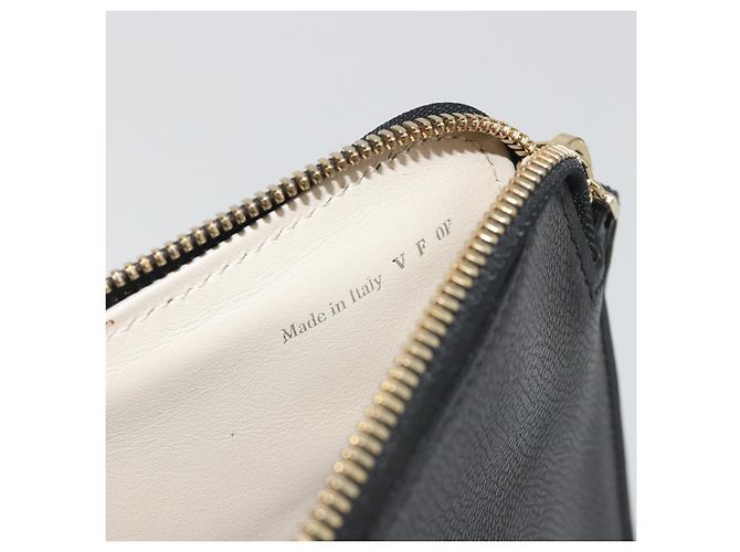 Borsa Clutch Valextra in Pelle Nero Oro Auth 194271A D'oro - vista 12
