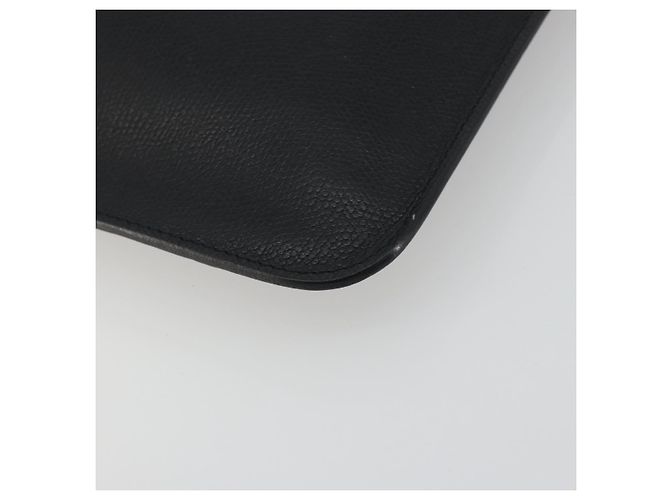 Borsa Clutch Valextra in Pelle Nero Oro Auth 194271A D'oro - vista 14