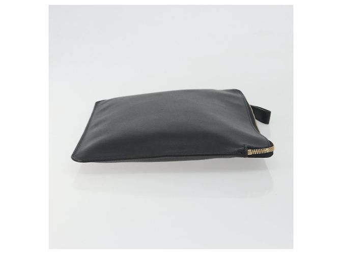 Borsa Clutch Valextra in Pelle Nero Oro Auth 194271A D'oro - vista 3