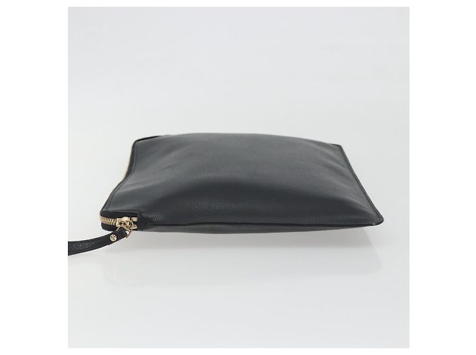 Borsa Clutch Valextra in Pelle Nero Oro Auth 194271A D'oro - vista 4