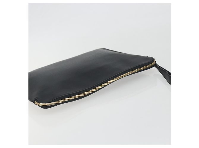 Borsa Clutch Valextra in Pelle Nero Oro Auth 194271A D'oro - vista 5