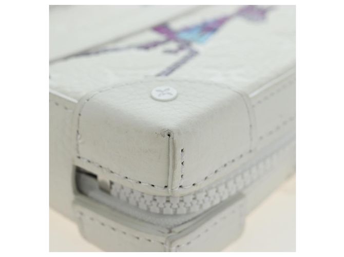LOUIS VUITTON Taurillon Clemence Soft Trunk LV Friends M80146 Auth 194713SAM Bianco - vista 17