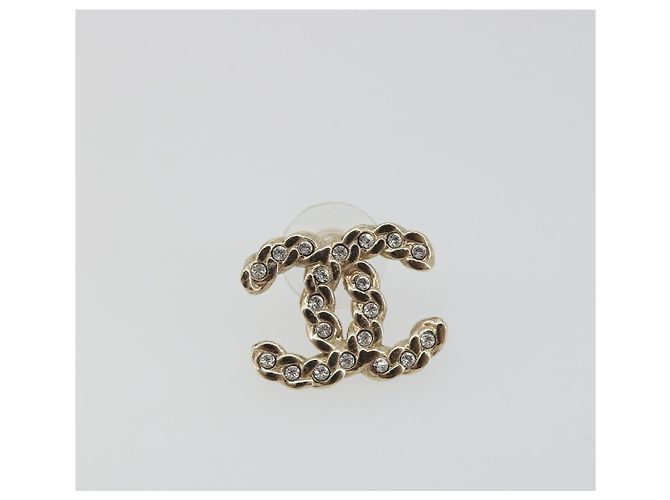 Orecchini CHANEL Metallo Tono Oro CC Auth bs36533 - vista 2
