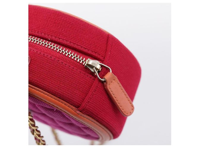 Borsa a tracolla CHANEL Matelasse con catena in tela Pink Gold CC Auth 195524M Rosa D'oro - vista 10