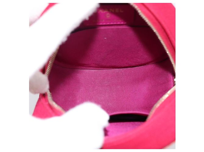 Borsa a tracolla CHANEL Matelasse con catena in tela Pink Gold CC Auth 195524M Rosa D'oro - vista 11