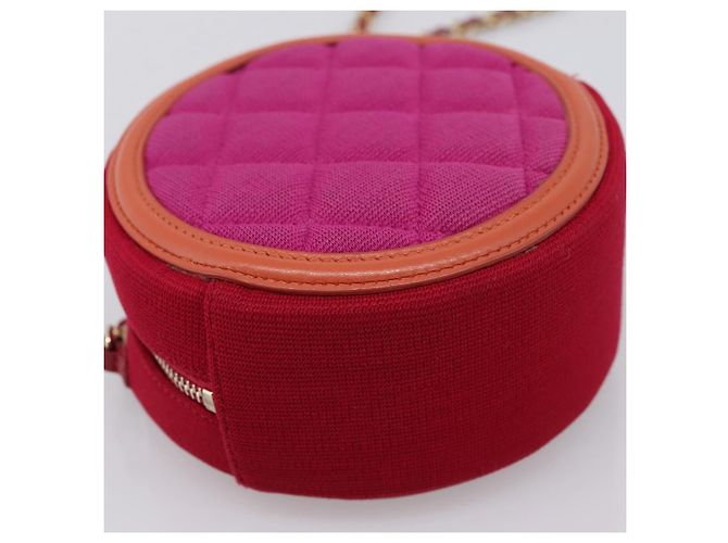 Borsa a tracolla CHANEL Matelasse con catena in tela Pink Gold CC Auth 195524M Rosa D'oro - vista 16