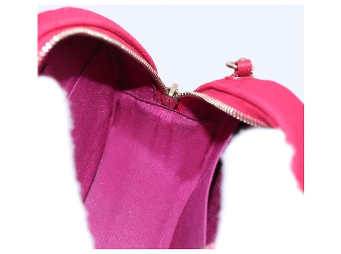 Borsa a tracolla CHANEL Matelasse con catena in tela Pink Gold CC Auth 195524M Rosa D'oro - vista 18