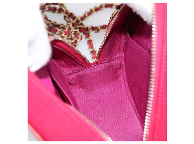 Borsa a tracolla CHANEL Matelasse con catena in tela Pink Gold CC Auth 195524M Rosa D'oro - vista 19