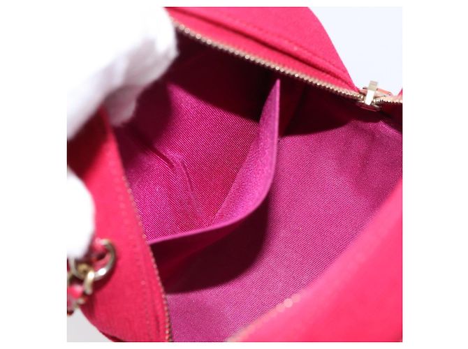 Borsa a tracolla CHANEL Matelasse con catena in tela Pink Gold CC Auth 195524M Rosa D'oro - vista 20