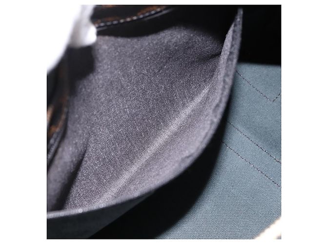 Céline Borsa Boston CELINE Macadam Canvas PVC Pelle Nero Oro Auth 195373V D'oro - vista 23