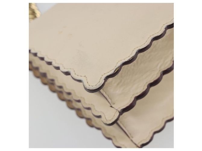 Borsa a spalla con catena FENDI in pelle beige e oro Auth bs36715 D'oro - vista 18