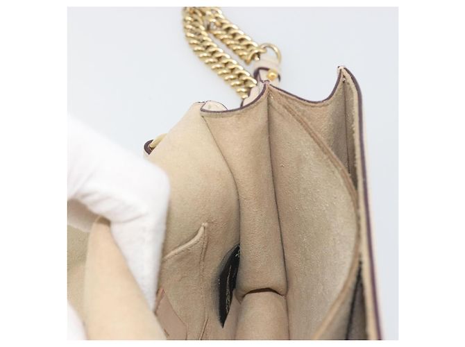Borsa a spalla con catena FENDI in pelle beige e oro Auth bs36715 D'oro - vista 22