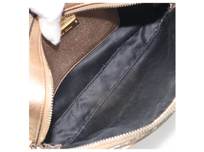 Borsa a tracolla Miu Miu in pelle oro Auth bs36779A D'oro - vista 10