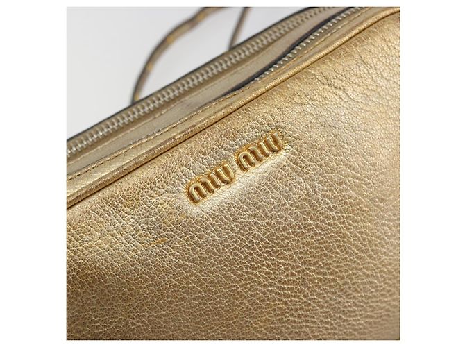 Borsa a tracolla Miu Miu in pelle oro Auth bs36779A D'oro - vista 19