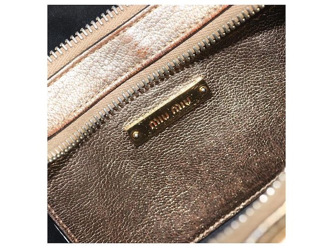 Borsa a tracolla Miu Miu in pelle oro Auth bs36779A D'oro - vista 21