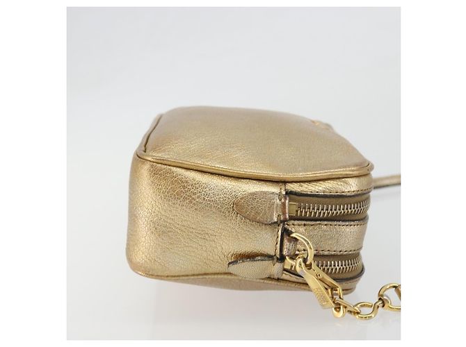 Borsa a tracolla Miu Miu in pelle oro Auth bs36779A D'oro - vista 3