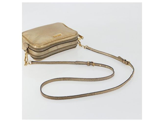 Borsa a tracolla Miu Miu in pelle oro Auth bs36779A D'oro - vista 7