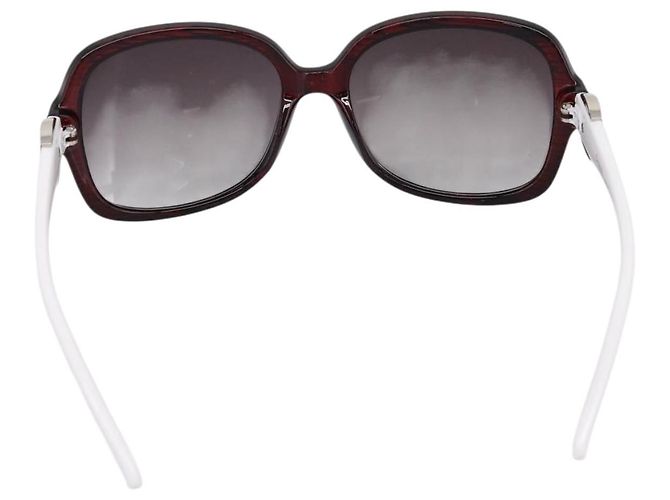 Gafas de sol CHANEL Plástico Blanco Plata CC Auth BA15024 - vista 2