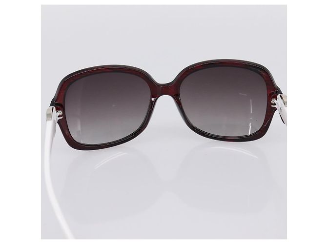 Gafas de sol CHANEL Plástico Blanco Plata CC Auth BA15024 - vista 9