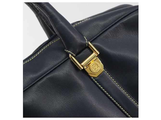 LOEWE Amazonas Borsa a Mano Pelle Blu Navy Oro Auth 195648A D'oro - vista 10