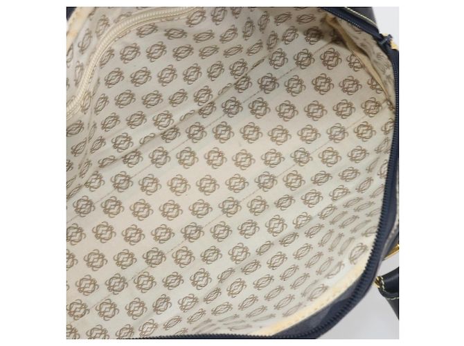 LOEWE Amazonas Borsa a Mano Pelle Blu Navy Oro Auth 195648A D'oro - vista 12