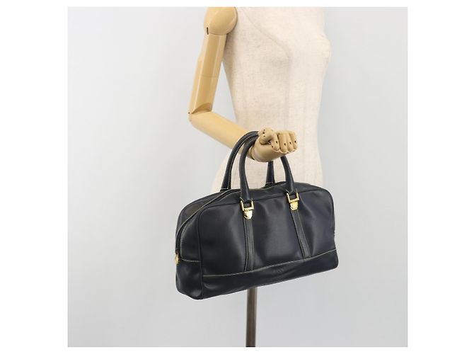 LOEWE Amazonas Borsa a Mano Pelle Blu Navy Oro Auth 195648A D'oro - vista 21
