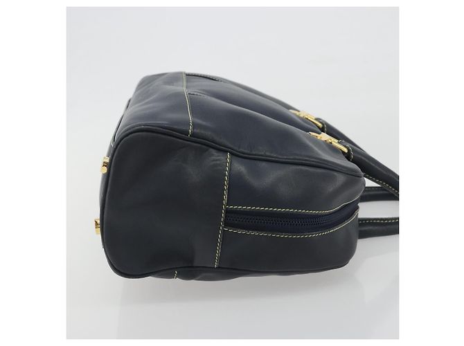 LOEWE Amazonas Borsa a Mano Pelle Blu Navy Oro Auth 195648A D'oro - vista 3
