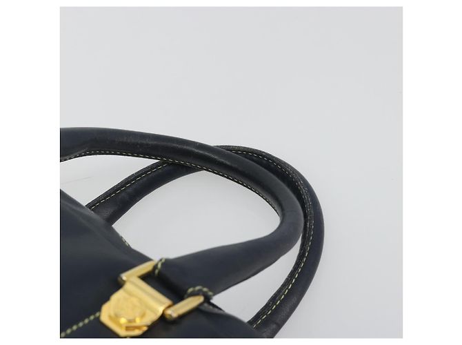 LOEWE Amazonas Borsa a Mano Pelle Blu Navy Oro Auth 195648A D'oro - vista 8