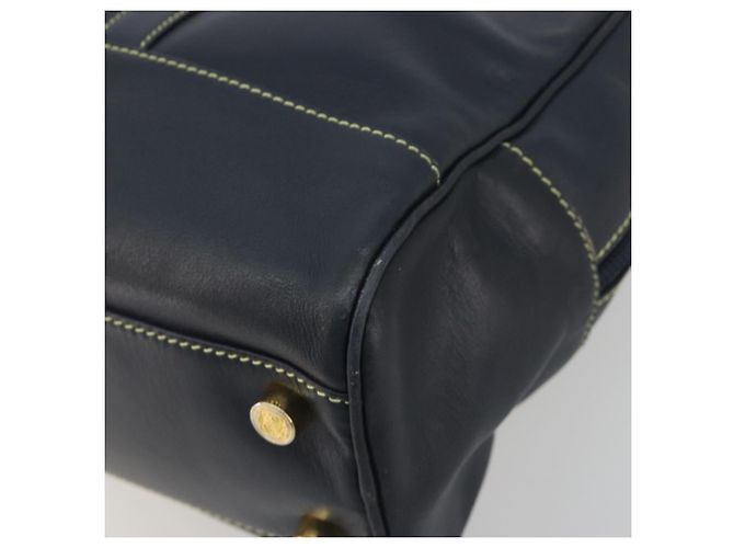 LOEWE Amazonas Borsa a Mano Pelle Blu Navy Oro Auth 195648A D'oro - vista 9