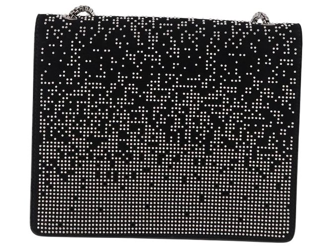 Borsa a tracolla Salvatore Ferragamo Gancini Chain in pelle nera e argento Auth 195321A Nero - vista 2