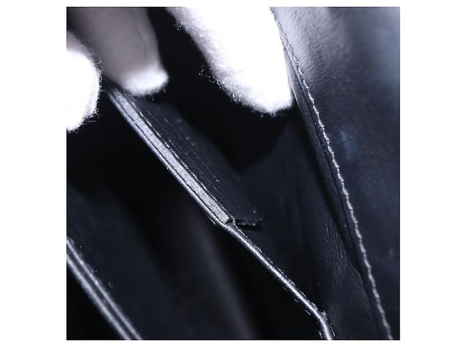 Borsa a tracolla Salvatore Ferragamo Gancini Chain in pelle nera e argento Auth 195321A Nero - vista 23