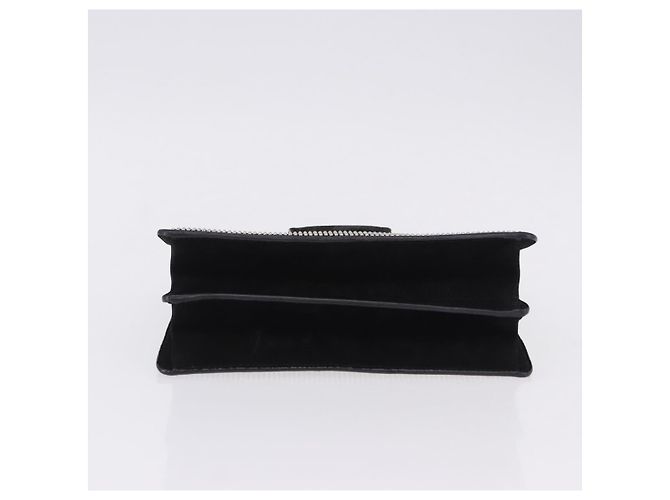 Borsa a tracolla Salvatore Ferragamo Gancini Chain in pelle nera e argento Auth 195321A Nero - vista 5