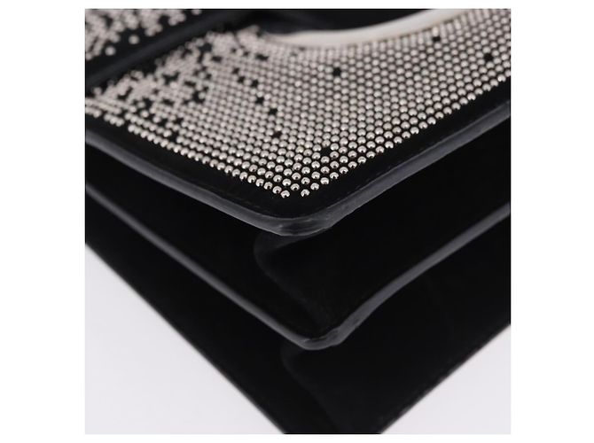 Borsa a tracolla Salvatore Ferragamo Gancini Chain in pelle nera e argento Auth 195321A Nero - vista 8