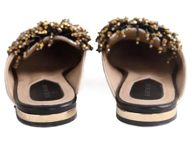 Mules Elie Saab in pelle nera Nero - vista 2
