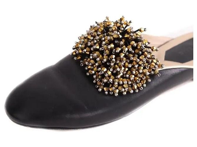 Mules Elie Saab in pelle nera Nero - vista 5