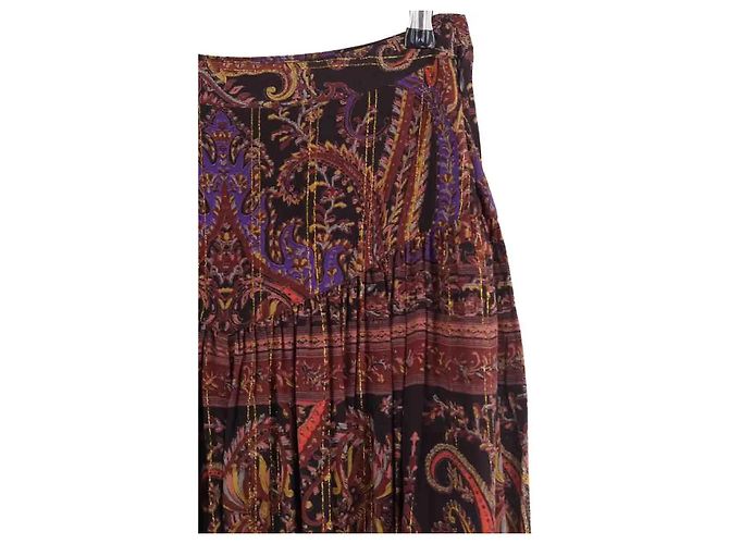 Falda Laurence Bras marrón de viscosa XS Castaño - vista 2