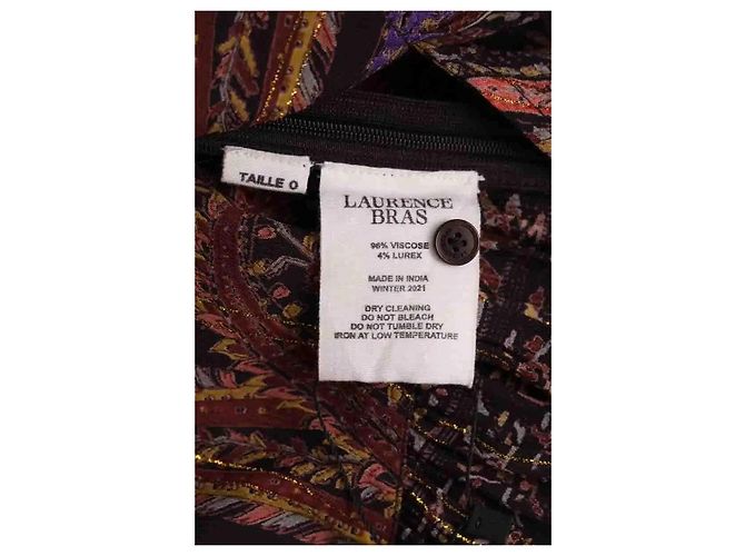 Falda Laurence Bras marrón de viscosa XS Castaño - vista 6
