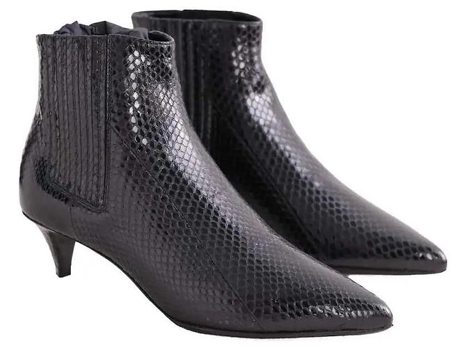 Botines Céline de cuero negro - vista 3