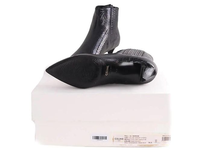 Botines Céline de cuero negro - vista 6