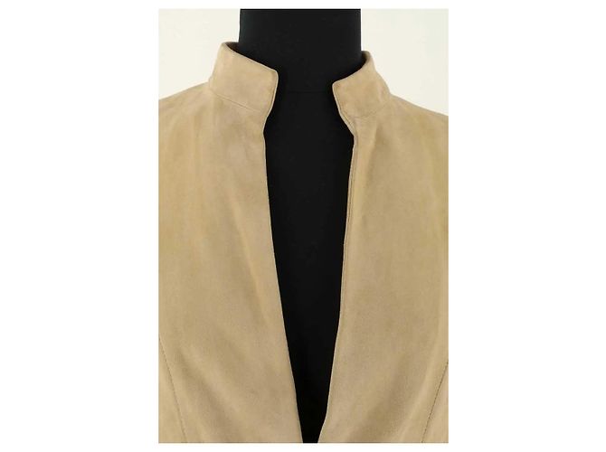 Giacca Max Mara in pelle beige - vista 2