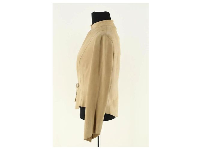 Giacca Max Mara in pelle beige - vista 3